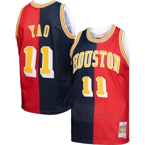 Raffinato Yao Ming Houston Rockets Hardwood Classics 2004/05 Split Swingman Jersey Navy/Red  per i Fan Veri