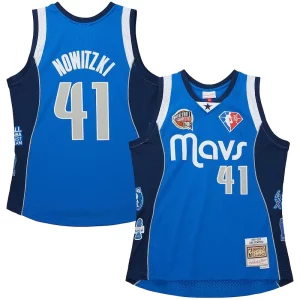 Fantastico Dirk Nowitzki Dallas Mavericks Unisex Hall of Fame Class of 2023 Throwback Swingman Jersey Blue  per i Fan Veri