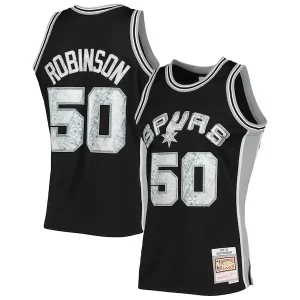 Raffinato Ottimo David Robinson San Antonio Spurs 1998/99 Hardwood Classics NBA 75th Anniversary Diamond Swingman Jersey Black  per i Fan Veri