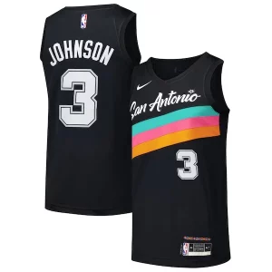 Raffinato Keldon Johnson San Antonio Spurs Nike Swingman Player Jersey City Edition Black  per i Fan Veri
