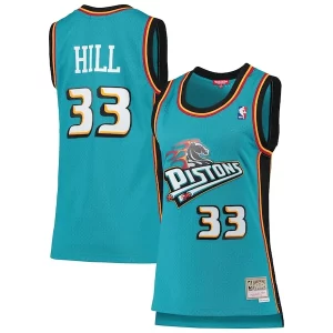 Robusto Grant Hill Detroit Pistons Women's 1998/99 Hardwood Classics Swingman Jersey Teal  per i Fan Veri
