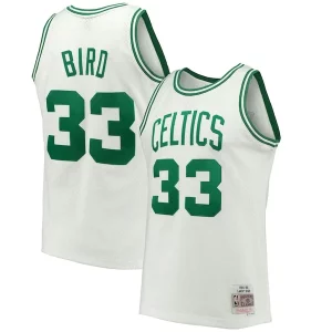 Magnifico Larry Bird Boston Celtics Hardwood Classics 1985/86 Swingman Jersey White/Kelly Green  per i Fan Veri