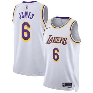 Pratico Robusto LeBron James Los Angeles Lakers Nike Unisex Swingman Jersey Association Edition White  per i Fan Veri