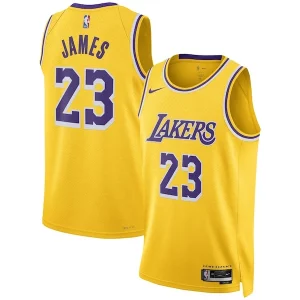 Fantastico LeBron James Los Angeles Lakers Nike Unisex Swingman Jersey Icon Edition Gold/White  per i Fan Veri