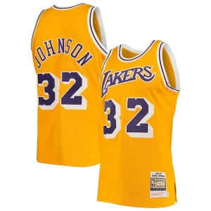 Bellissimo Versatile Magic Johnson Los Angeles Lakers 1984/85 Hardwood Classics Authentic Jersey Gold/Purple  per i Fan Veri