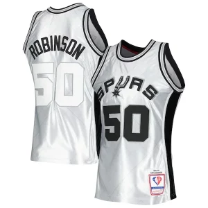Elegante Trendy David Robinson San Antonio Spurs 1998/99 Hardwood Classics 75th Anniversary Swingman Jersey Platinum  per i Fan Veri