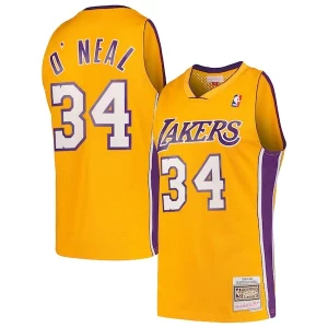 Delizioso Raffinato Shaquille O'Neal Los Angeles Lakers Hardwood Classics Swingman Jersey Gold  per i Fan Veri
