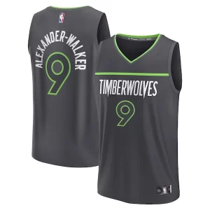 Meraviglioso Nickeil Alexander Walker Minnesota Timberwolves Fast Break Replica Player Jersey Statement Edition Black  per i Fan Veri