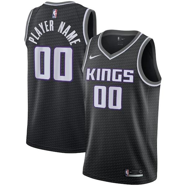 Elegante Trendy Incantevole Sacramento Kings Nike Swingman Custom Jersey Black Statement Edition per i Fan Veri