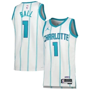 Trendy Pratico LaMelo Ball Charlotte Hornets Jordan Brand Unisex Swingman Jersey Association Edition White/Teal  per i Fan Veri