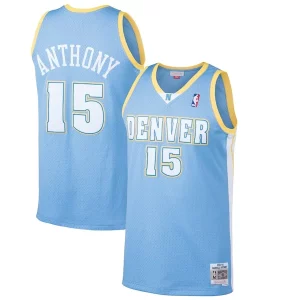 Lussuoso Gorgeous Duraturo Carmelo Anthony Denver Nuggets Hardwood Classics Swingman Jersey Light Blue  per i Fan Veri