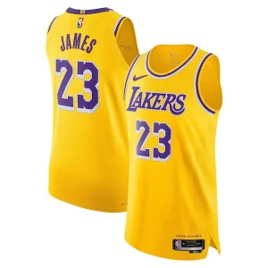 Trendy Carino Attraente LeBron James Los Angeles Lakers Nike Authentic Jersey Icon Edition Gold  per i Fan Veri