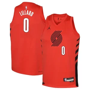 Versatile Raffinato Stupendo Damian Lillard Portland Trail Blazers Jordan Brand Youth Swingman Jersey Statement Edition Red  per i Fan Veri
