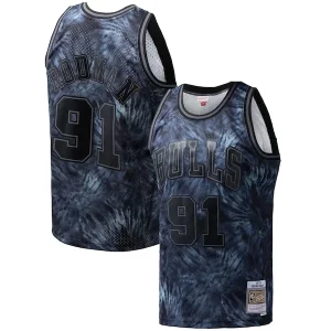 Classico Gorgeous Dennis Rodman Chicago Bulls Hardwood Classics 1995/96 Tie Dye Swingman Jersey Black  per i Fan Veri