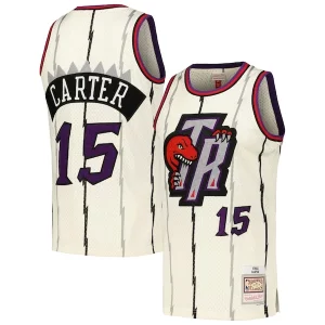 Attraente Pratico Stupendo Vince Carter Toronto Raptors Chainstitch Swingman Jersey Cream  per i Fan Veri