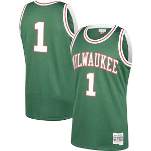 Meraviglioso Trendy Elegante Oscar Robertson Milwaukee Bucks 2001/02 Hardwood Classics Swingman Jersey Green  per i Fan Veri