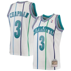 Ottimo Attraente Rex Chapman Charlotte Hornets 1988/89 Hardwood Classics Swingman Jersey White  per i Fan Veri