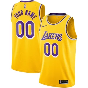 Prestigioso Classico Los Angeles Lakers Nike Custom Swingman Jersey Gold Icon Edition  per i Fan Veri