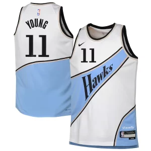 Meraviglioso Trae Young Atlanta Hawks Nike Youth 2024/25 Swingman Player Jersey City Edition White  per i Fan Veri