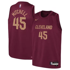 Carino Duraturo Moderno Donovan Mitchell Cleveland Cavaliers Nike Youth Swingman Jersey Icon Edition Wine  per i Fan Veri
