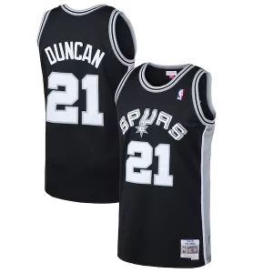 Lussuoso Attraente Tim Duncan San Antonio Spurs 1998/99 Hardwood Classics Swingman Jersey Black  per i Fan Veri