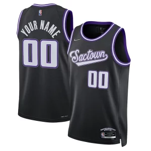 Accattivante Sacramento Kings Nike 2021/22 Swingman Custom Jersey City Edition Black  per i Fan Veri