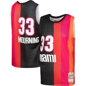 Carino Elegante Alonzo Mourning Miami Heat Hardwood Classics 2005/06 Split Swingman Jersey Black/Red  per i Fan Veri