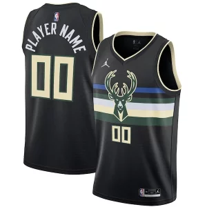 Lussuoso Milwaukee Bucks Jordan Brand Swingman Custom Jersey Statement Edition Black  per i Fan Veri