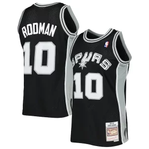 Incantevole Moderno Magnifico Dennis Rodman San Antonio Spurs 2001/02 Hardwood Classics Swingman Jersey Black  per i Fan Veri