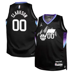 Trendy Versatile Accattivante Jordan Clarkson Utah Jazz Jordan Brand Youth Swingman Jersey Statement Edition Black  per i Fan Veri