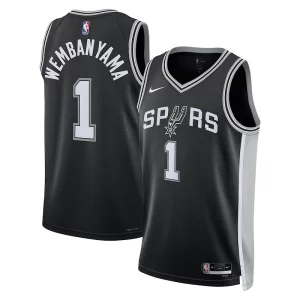 Versatile Eccezionale Incantevole Victor Wembanyama San Antonio Spurs Nike Unisex 2023 NBA Draft First Round Pick Swingman Jersey Icon Edition Black  per i Fan Veri
