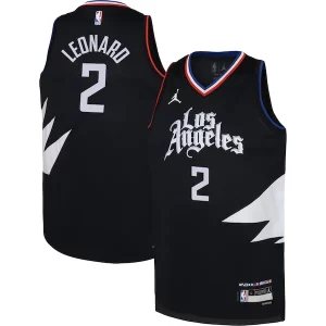 Eccezionale Lussuoso Carino Kawhi Leonard LA Clippers Jordan Brand Youth Swingman Jersey Statement Edition Black  per i Fan Veri