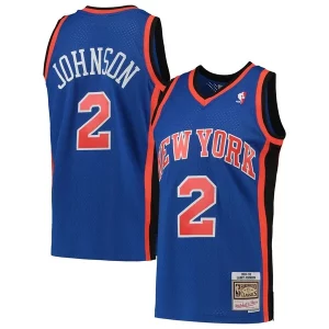 Gorgeous Resistente Larry Johnson New York Knicks 1998/99 Hardwood Classics Swingman Jersey Blue  per i Fan Veri