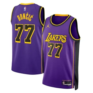 Meraviglioso Stupendo Incantevole Luka Dončić Los Angeles Lakers Jordan Brand Statement Edition Swingman Jersey Purple  per i Fan Veri