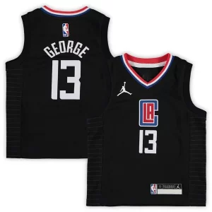 Resistente Robusto Comodo Paul George LA Clippers Jordan Brand Preschool 2020/21 Fast Break Replica Jersey Statement Edition Black  per i Fan Veri