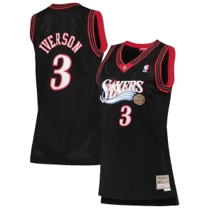 Fantastico Splendido Allen Iverson Philadelphia 76ers Women's 2000/01 Hardwood Classics Swingman Jersey Black  per i Fan Veri
