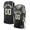Prestigioso Lussuoso Sofisticato Milwaukee Bucks Jordan Brand Unisex 2022/23 Swingman Custom Jersey Statement Edition Black  per i Fan Veri