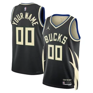 Prestigioso Lussuoso Sofisticato Milwaukee Bucks Jordan Brand Unisex 2022/23 Swingman Custom Jersey Statement Edition Black  per i Fan Veri