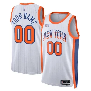 Delizioso New York Knicks Nike Unisex 2024/25 Custom Swingman Jersey City Edition White  per i Fan Veri