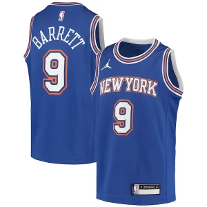 Accattivante Prestigioso RJ Barrett New York Knicks Jordan Brand Youth 2020/21 Swingman Player Jersey Statement Edition Blue  per i Fan Veri
