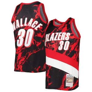 Raffinato Resistente Rasheed Wallace Portland Trail Blazers 1999/00 Hardwood Classics Marble Swingman Jersey Black  per i Fan Veri