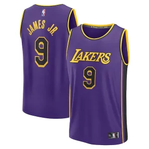 Trendy Versatile Gorgeous Bronny James Los Angeles Lakers Fast Break Replica Player Jersey Statement Edition Purple  per i Fan Veri
