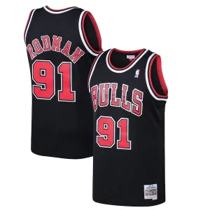 Splendido Dennis Rodman Chicago Bulls 1997/98 Hardwood Classics Swingman Jersey Black  per i Fan Veri