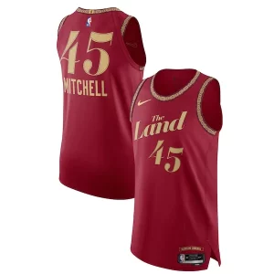 Robusto Sofisticato Accattivante Nike Donovan Mitchell Cleveland Cavaliers Authentic Jersey City Edition Wine  per i Fan Veri