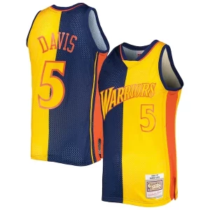 Magnifico Baron Davis Golden State Warriors Hardwood Classics 2006/07 Split Swingman Jersey Navy/Gold  per i Fan Veri