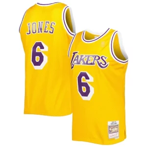 Carino Eddie Jones Los Angeles Lakers 1996/97 Hardwood Classics Swingman Jersey Gold  per i Fan Veri