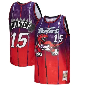 Sofisticato Moderno Fascinante Vince Carter Toronto Raptors 1998/99 Hardwood Classics Fadeaway Swingman Player Jersey Red/Purple  per i Fan Veri