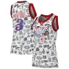 Bellissimo Allen Iverson Philadelphia 76ers Women's 2000 Doodle Swingman Jersey White  per i Fan Veri