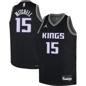 Elegante Sofisticato Davion Mitchell Sacramento Kings Jordan Brand Youth Swingman Jersey Statement Edition Black  per i Fan Veri