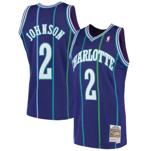 Raffinato Attraente Robusto Larry Johnson Charlotte Hornets 1994/95 Hardwood Classics Swingman Jersey Purple  per i Fan Veri